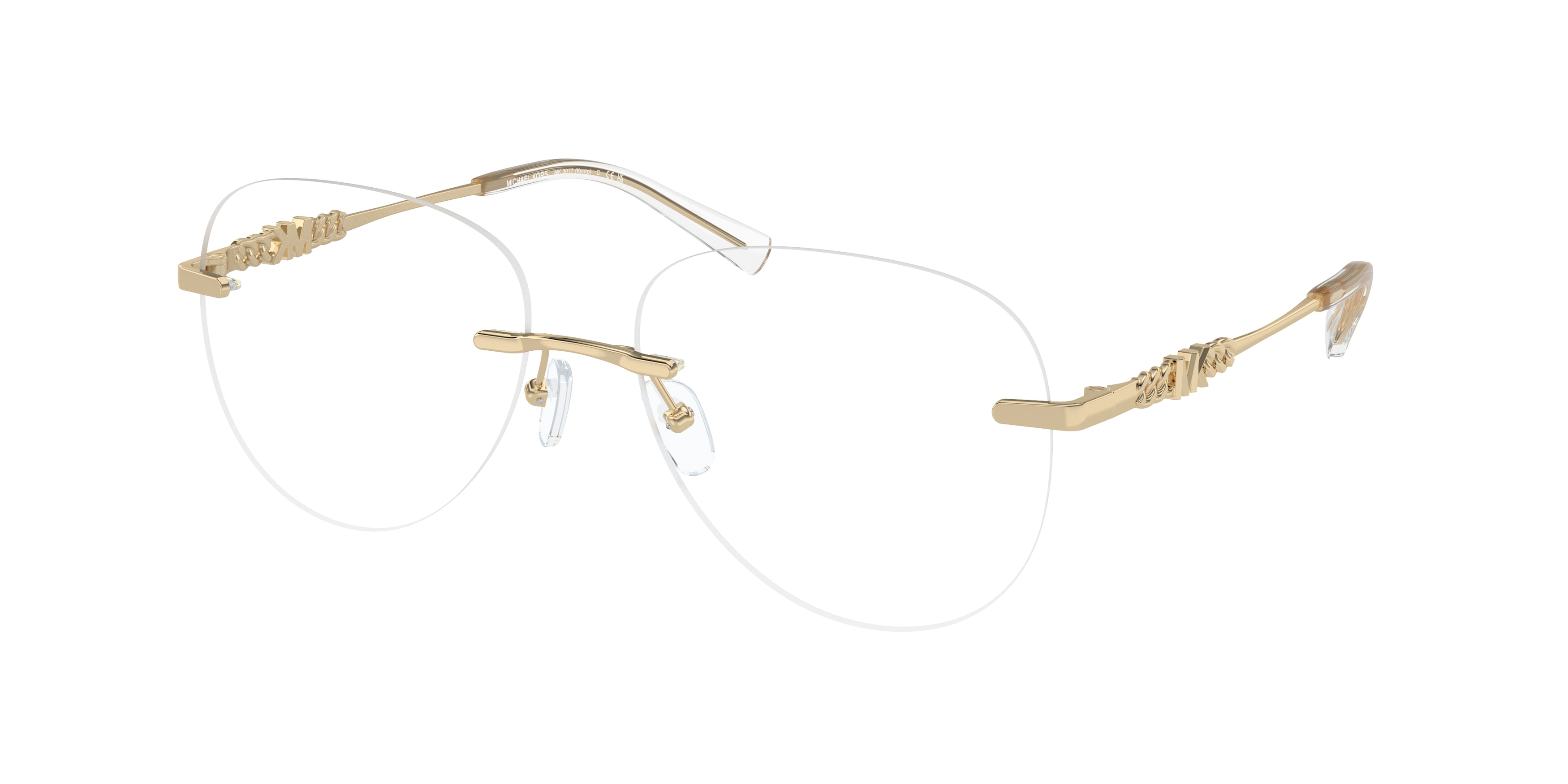 Michael Kors Woman MK3077 KYOTO 1014 Vista frames Metal Gold Transparent Round Normal-image
